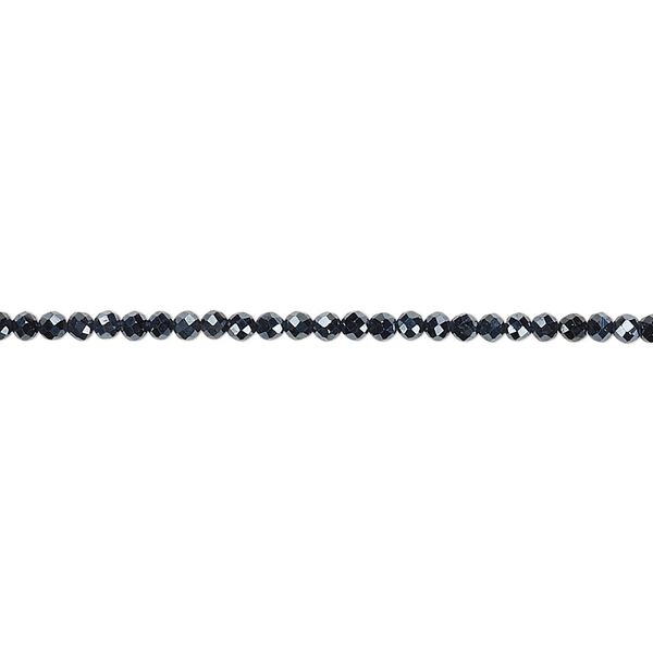 Black spinel 1pkg1, luster hand-cut faceted rondelle bead 12 inch 2mm image number 0