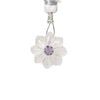 Quartz crystal / amethyst 1pkg1, top-drilled hand-cut 1sided carved flower bead natural, 16mm image number 1