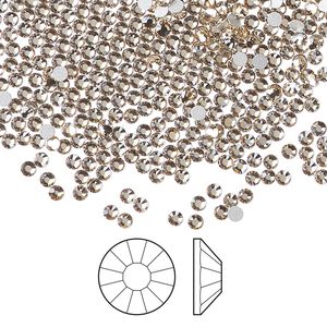 Flat back 144pk crystal honey foil back, Preciosa Viva 12® Czech crystal rhinestone 1.9-2.1mm chaton rose round SS6
