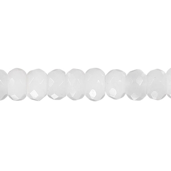 Bead, snow quartz (natural), 8x5mm faceted rondelle, B grade, Mohs hardness 7. Sold per 15-1/2" to 16" strand. image number 0