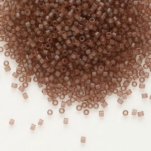 Seed bead, Delica®, glass, pkg/7.5g, #11 round, translucent matte cinnamon aqua (DB-0772).