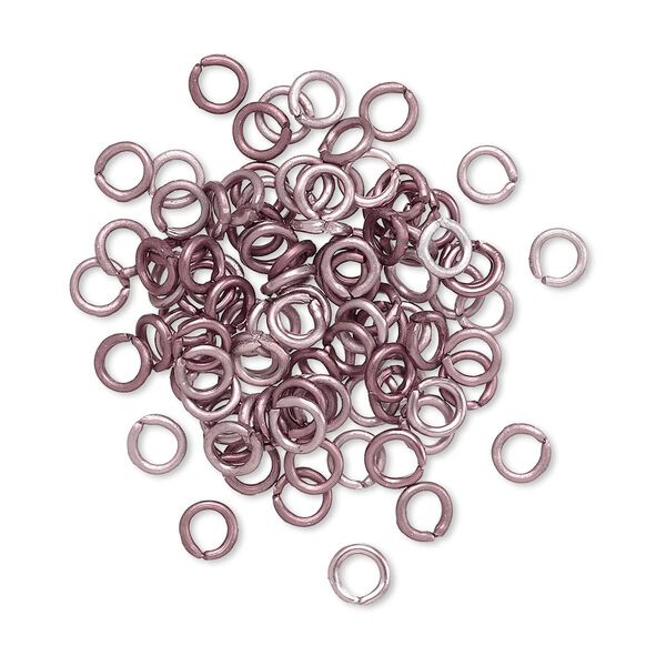 Jump ring, anodized aluminum, antique copper patina, 4mm round, 2.4mm inside diameter, 20 gauge. Sold per pkg of 100. image number 0