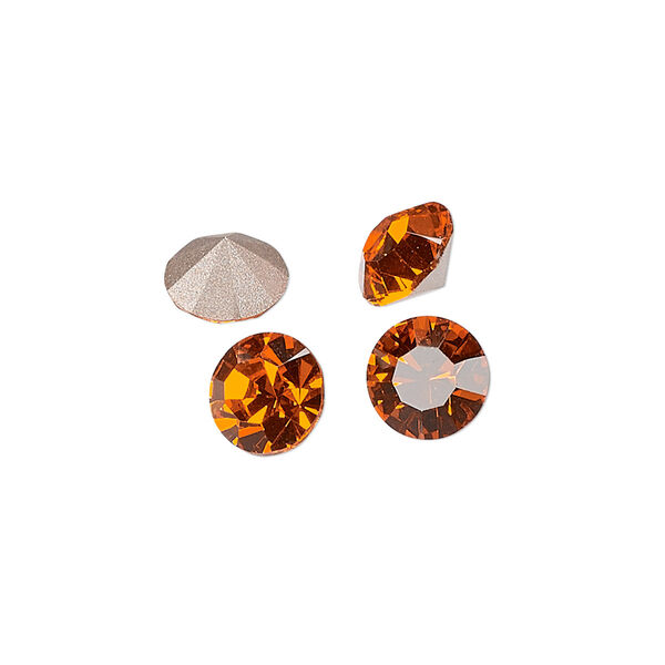 Chaton 144pk sun foil back, Preciosa MAXIMA Czech crystal rhinestone 8.16-8.41mm 15-cut faceted round SS39 image number 0
