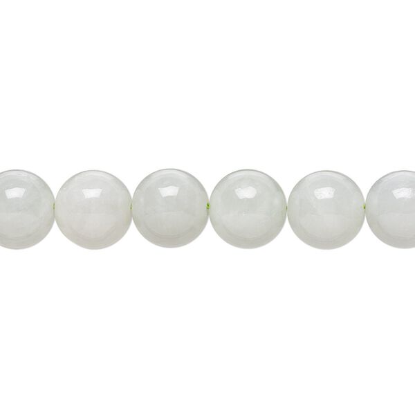 Jadeite 1pkg1, hand-cut round bead natural 8 inch 8mm image number 0
