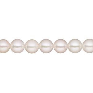 Pearl, cultured saltwater (bleached), white, 6.5-7mm round, A- grade, Mohs hardness 2-1/2 to 4. Sold per 15-1/2" to 16" strand.