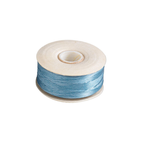 Thread, Nymo®, nylon, turquoise blue, size B. Sold per 72-yard bobbin. image number 0