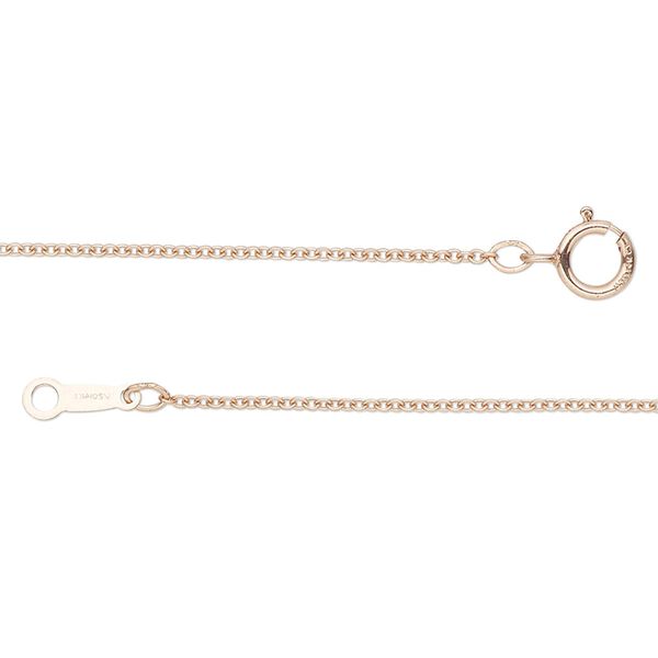 Chain, Gossamer™, 14Kt rose gold-filled, 1.1mm cable, 18 inches with springring clasp. Sold individually. image number 0