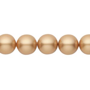 Pearl 100pk vintage gold, Swarovski® 10mm round 5810