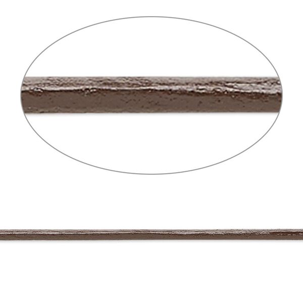 Cord, Ellada Leather™, Greek leather (dyed), dark brown, 1.5mm round. Sold per pkg of 3 yards. image number 0