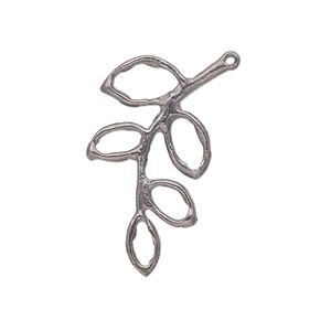 Focal, patinaed copper-plated brass, 32x23mm open 5-leaf branch. Sold per pkg of 4.