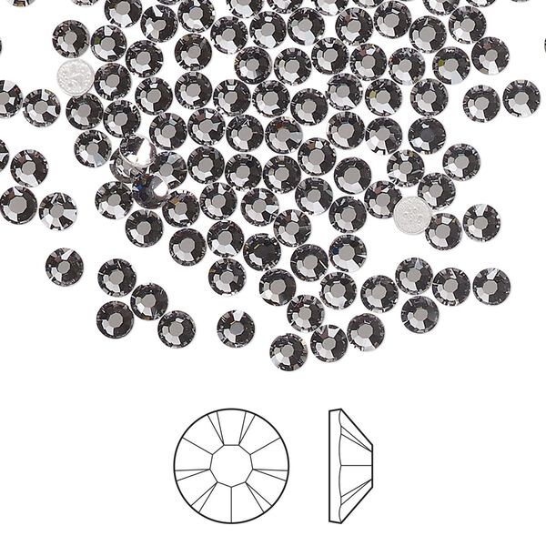 Flat back 1pkg144, lilac ash foil back Preciosa MAXIMA Czech crystal hotfix rhinestone, 3-3.2mm chaton rose round SS12 image number 0