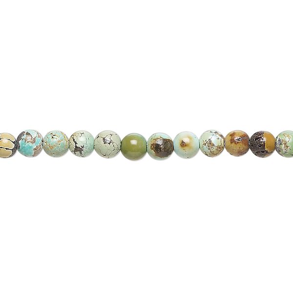 Turquoise 1pkg1, round bead 15 inch 3-4mm image number 0