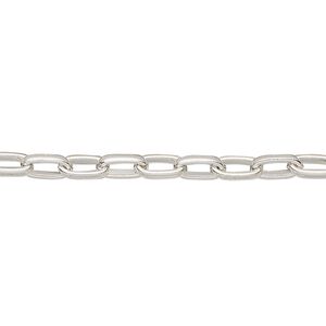 Chain 1pkg1 silver-plated paperclip, 4mm, steel 5 foot unfinished