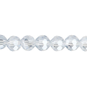 Bead 72pk translucent crystal silver night, Celestial Crystal® 8mm round