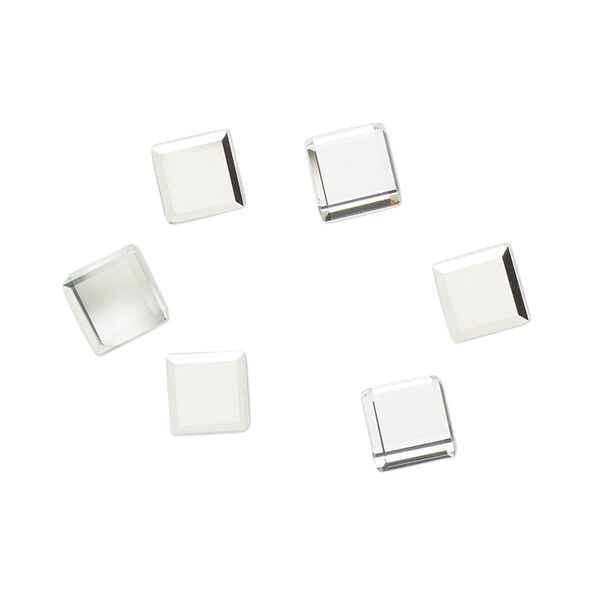 Flat back 6pk crystal foil back, Preciosa Czech crystal rhinestone 6mm cube image number 0
