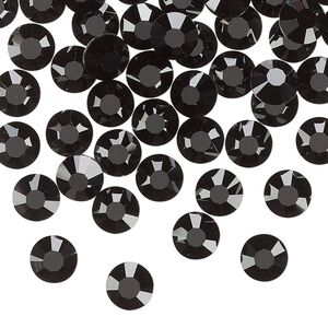 Flat back, Dance With Me™ crystal rhinestone, jet, foil back, 6.32-6.5mm rose, SS30. Sold per pkg of 48.