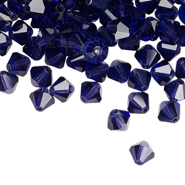 Bead 144pk deep tanzanite, Preciosa Czech crystal 6mm bicone image number 0