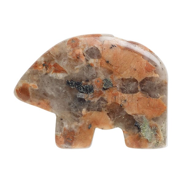 Dream jasper 1pkg1, half-drilled Zuni-style bear focal natural, 34x24mm-38x28mm image number 2