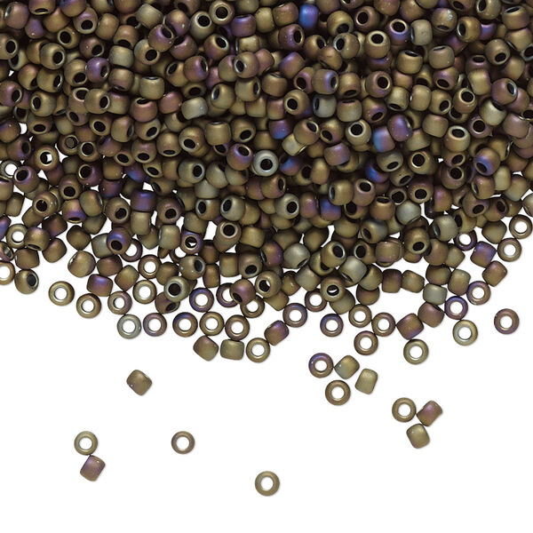 Seed bead, TOHO BEADS®, glass, pkg/50g, #11 round, opaque matte iris brown (TR-11-614). image number 0