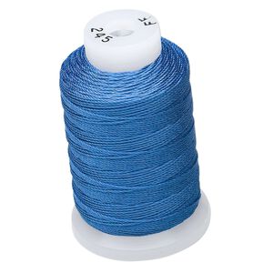 Thread, Purely Silk™, royal blue, size FF. Sold per 115-yard spool.