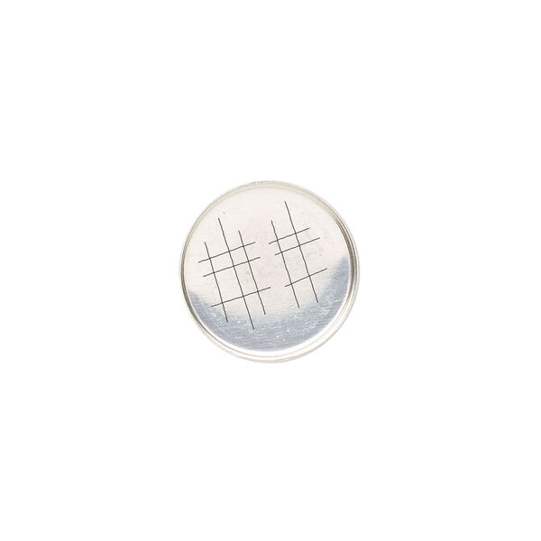 Bezel cup, sterling silver, solid back, 14mm unpolished round. Sold per pkg of 2. image number 0