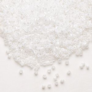 Seed bead, Delica®, glass, pkg/250g, #11 round, opaque luster white pearl (DB-0201).