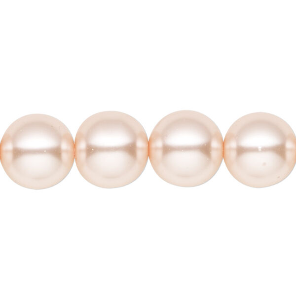 Bead, crystal pearl, medium pink, 12mm round. Sold per 15-1/2" to 16" strand, approximately 30 beads. image number 0