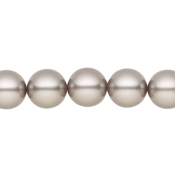 Pearl 10pk dark grey, Preciosa Czech crystal 10mm round image number 0