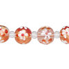 Bead, glass 1pkg8, multicolored, 12mm round with hand-painted flower. image number 0