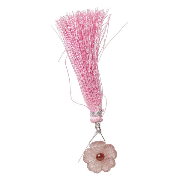Strawberry quartz / garnet 1pkg1, top-drilled hand-cut 1sided carved flower bead natural, 16mm image number 2