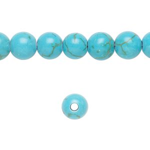 Magnesite 1pkg10, round bead 8mm