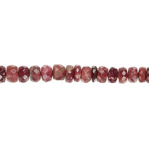 Thulite 1pkg1, hand-cut faceted rondelle bead natural 15.5-16 inch 3x1mm-5x4mm