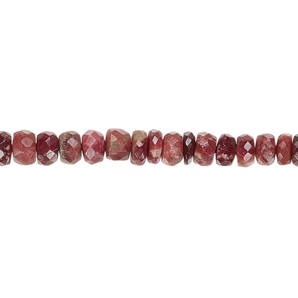 Thulite 1pkg1, hand-cut faceted rondelle bead natural 15.5-16 inch 3x1mm-5x4mm image number 0