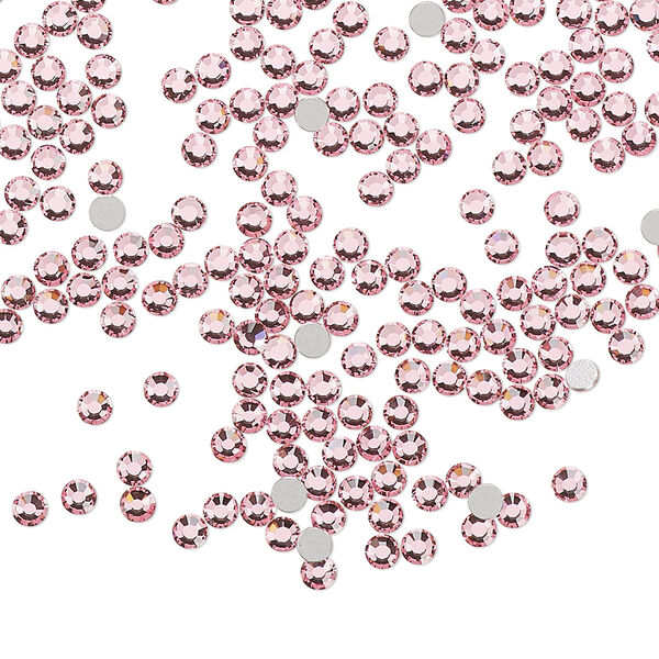 Flat back, Dance With Me™ crystal rhinestone, light rose, foil back, 2.3-2.5mm rose, SS8. Sold per pkg of 144 (1 gross). image number 0