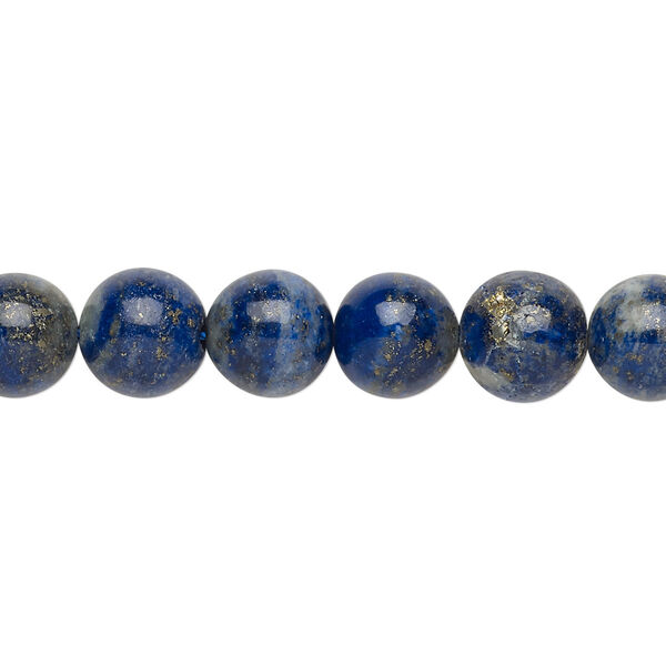Bead, lapis lazuli (natural), 9mm round, C grade, Mohs hardness 5 to 6. Sold per 15-inch strand. image number 0