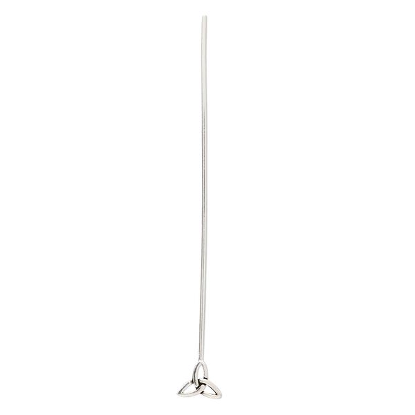 Head pin, antiqued sterling silver, 2-1/4 inches with 7x6mm Celtic triangle knot, 20 gauge. Sold per pkg of 4. image number 0