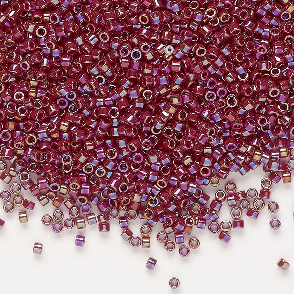 Seed bead, Delica®, glass, pkg/250g, #11 round, opaque rainbow currant (DB-1574). image number 0