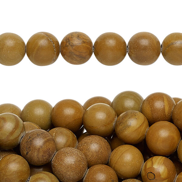 Bead, tigerskin "jasper" (limestone) (natural), 8mm round, C grade, Mohs hardness 4 to 5. Sold per pkg of (10) 15-1/2" to 16" strands. image number 0