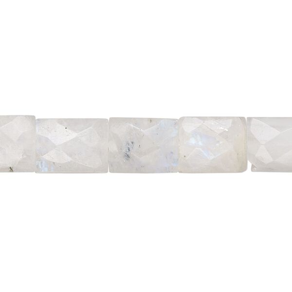 Rainbow moonstone 1pkg1, hand-cut faceted rectangle bead natural 15.5-16 inch 7x7mm-14x11mm image number 0