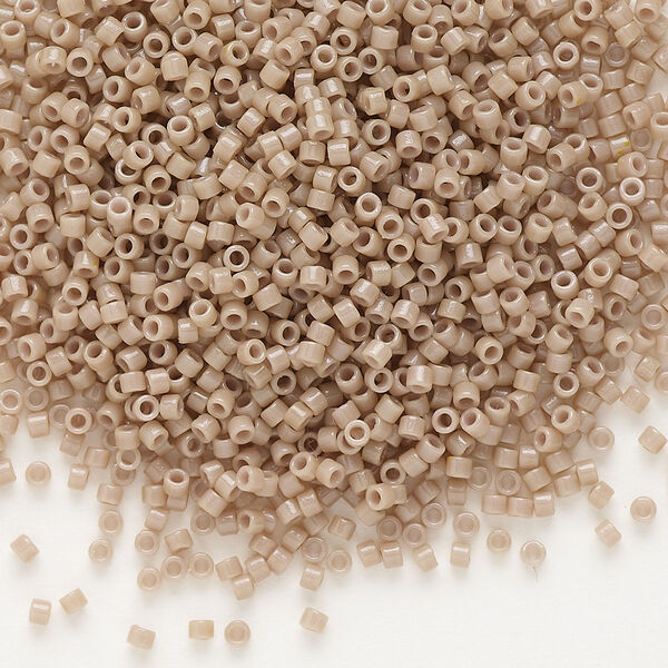 Seed bead, Delica®, glass, pkg/50g, #11 round, Duracoat® opaque outside dyed beige (DB-2105). image number 0