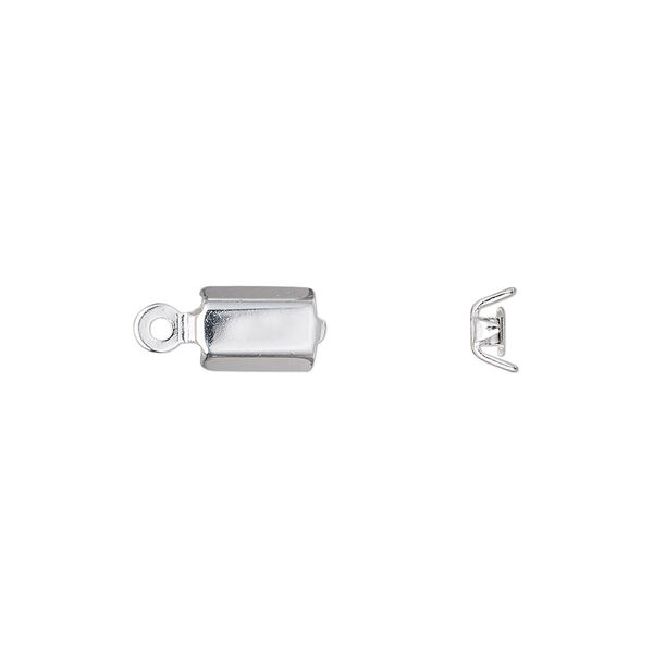 Cord end, fold-over, sterling silver-filled, 7.5x5.5mm, 3mm inside diameter. Sold per pkg of 2. image number 0