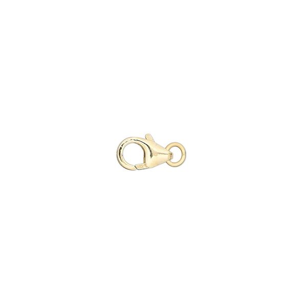 Clasp, lobster claw, 14Kt gold-filled, 8x5mm with 3.5mm jump ring. Sold individually. image number 0