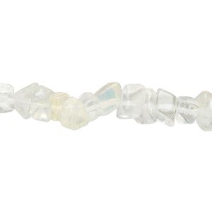 Bead, pineapple "quartz" (glass), translucent yellow and clear, small to large chip. Sold per 32-inch strand.