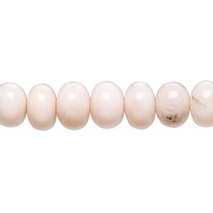 Pink opal 1pkg1, hand-cut rondelle bead natural 15.5-16 inch graduated 4x3mm-11x8mm
