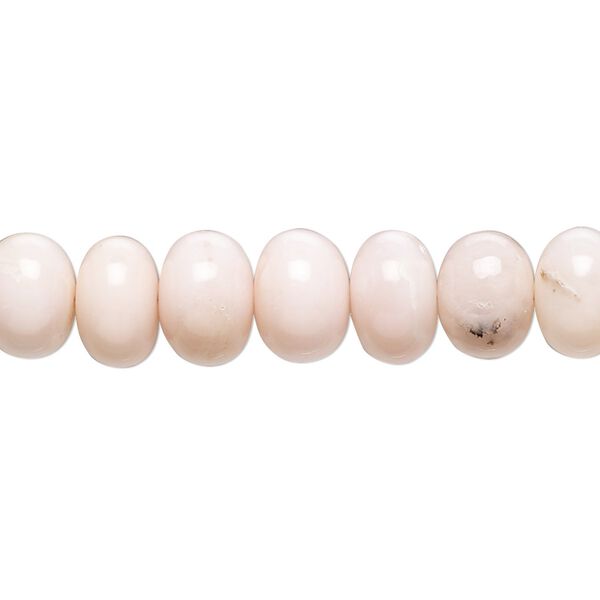 Pink opal 1pkg1, hand-cut rondelle bead natural 15.5-16 inch graduated 4x3mm-11x8mm image number 0