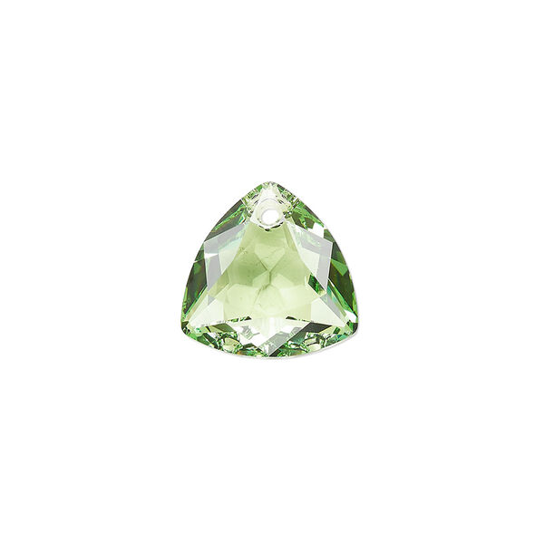 Drop 24pk peridot, Swarovski® 14.5mm pendant trilliant cut 6434 image number 0