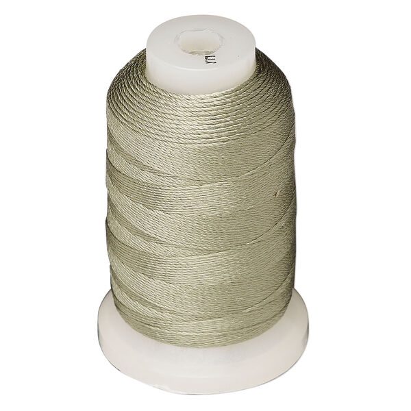 Thread, Purely Silk™, dark green, size E. Sold per 200-yard spool. image number 0