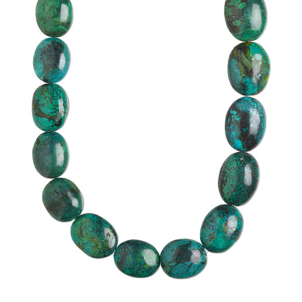 Bead, turquoise (dyed / stabilized), blue-green, medium to extra-large graduated nugget, Mohs hardness 5 to 6. Sold per 15-1/2" to 16" strand. image number 0