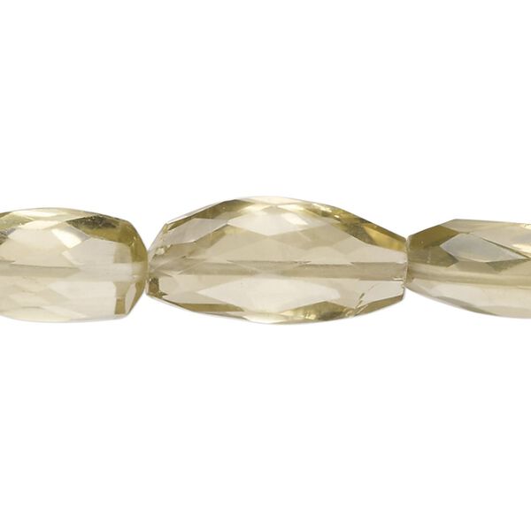 Lemon quartz 1pkg1, hand-cut faceted flat-sided nugget bead 13 inch small to large image number 0
