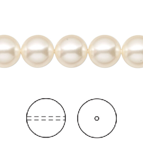 Pearl 100pk creamrose, Swarovski® 10mm round 5810 image number 0